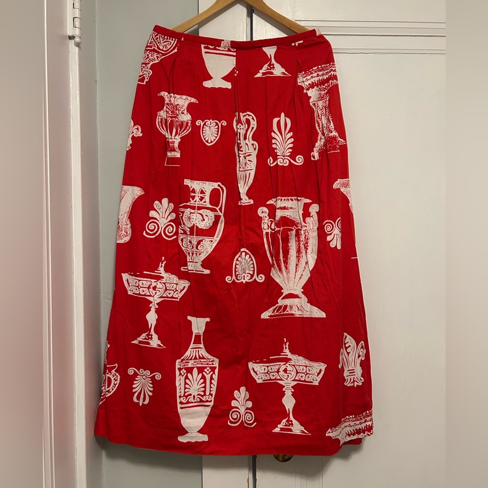 Soft Surroundings Red and White Maxi Skirt - Picture 3 of 3